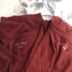 Set of two Ava and Viv plus size maroon T-shirts